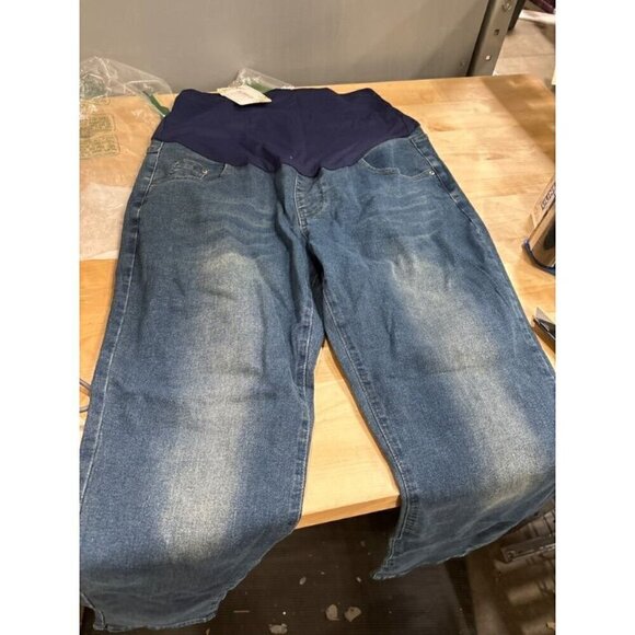 PACBREEZE Maternity Jeans Over The Belly Slim Stretchy High Waist Denim  XXL - Picture 2 of 2